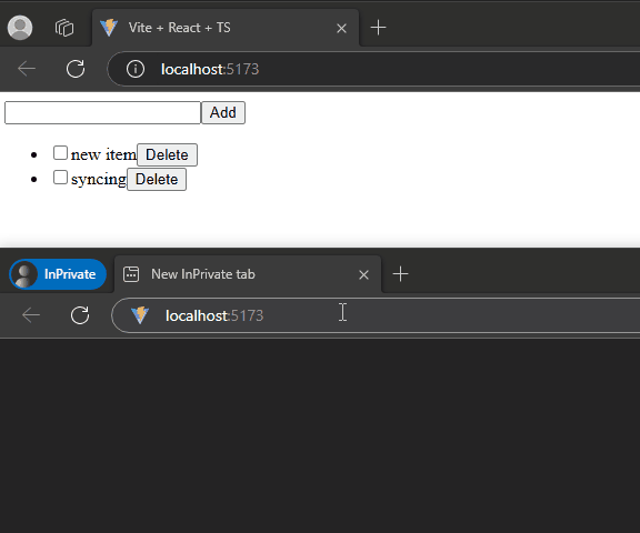 GIF showing new items being added from a form